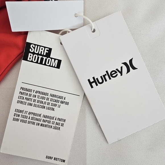 Hurley Red Bikini Bottom Women’s Small NWT Moderate Coverage Swim Surf Paddle - Picture 5 of 10